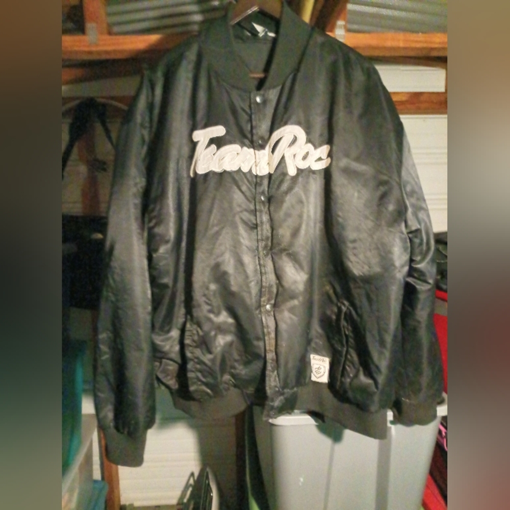 Rocawear - NWOT - Spell-Out Button-Up Satin Jacket 1990s XXX-Large